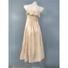 Foreign Trade on Champagne Slimming Lady Sling Bright Silk Frill Elegant Personality All-matching Frill Dress
