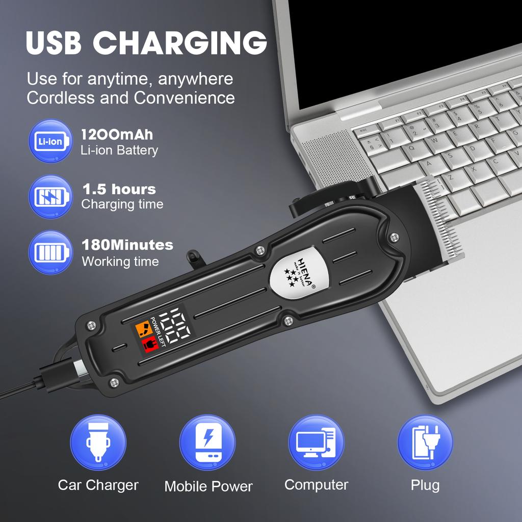 Hair cutting machine Professional Electric Hair Clipper Kit Rechargeable Hair Trimmer Shaver For Men USB Charging Beard Razor