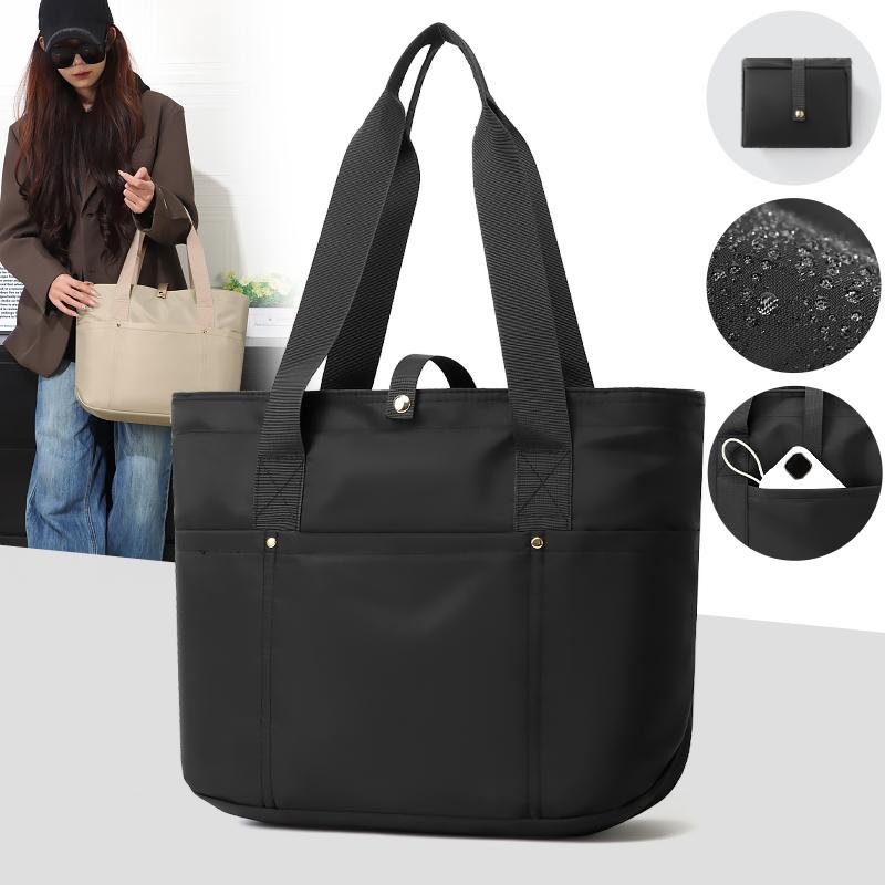

Women s portable folding storage bag with multiple compartments and adjustable shoulder strap for large capacity. (30cm<Max Length<50cm) чёрный