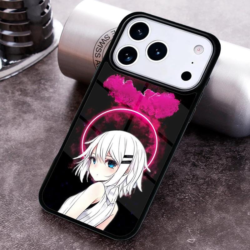 Neon Oni Girl Anime Phone Case for iPhone 17 16 15 Pro Max Air 14 13 12 11 Plus Shockproof Capa Cover