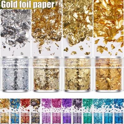 4pcs/Set Confetti Gold Foil Leaf Flakes Craft Paper For Wax Seal Making Wedding Invitation Envelope Decoration Candle Making