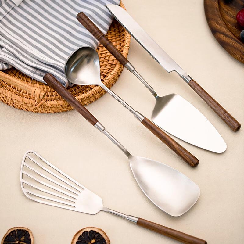 Zuozhixun Walnut Handle Stainless Steel Serving Ladle
