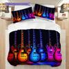 1PC Music, guitar Theme Bedding Quilt Set Quilt Cover Pillowcase Home Decoration Birthday Gift (1 * duvet cover + 2 * pillowcase, without core)
