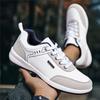 2025 Men's Spring and Autumn Breathable new leather Casual sports shoes, breathable flat shoes, plus-size running shoes
