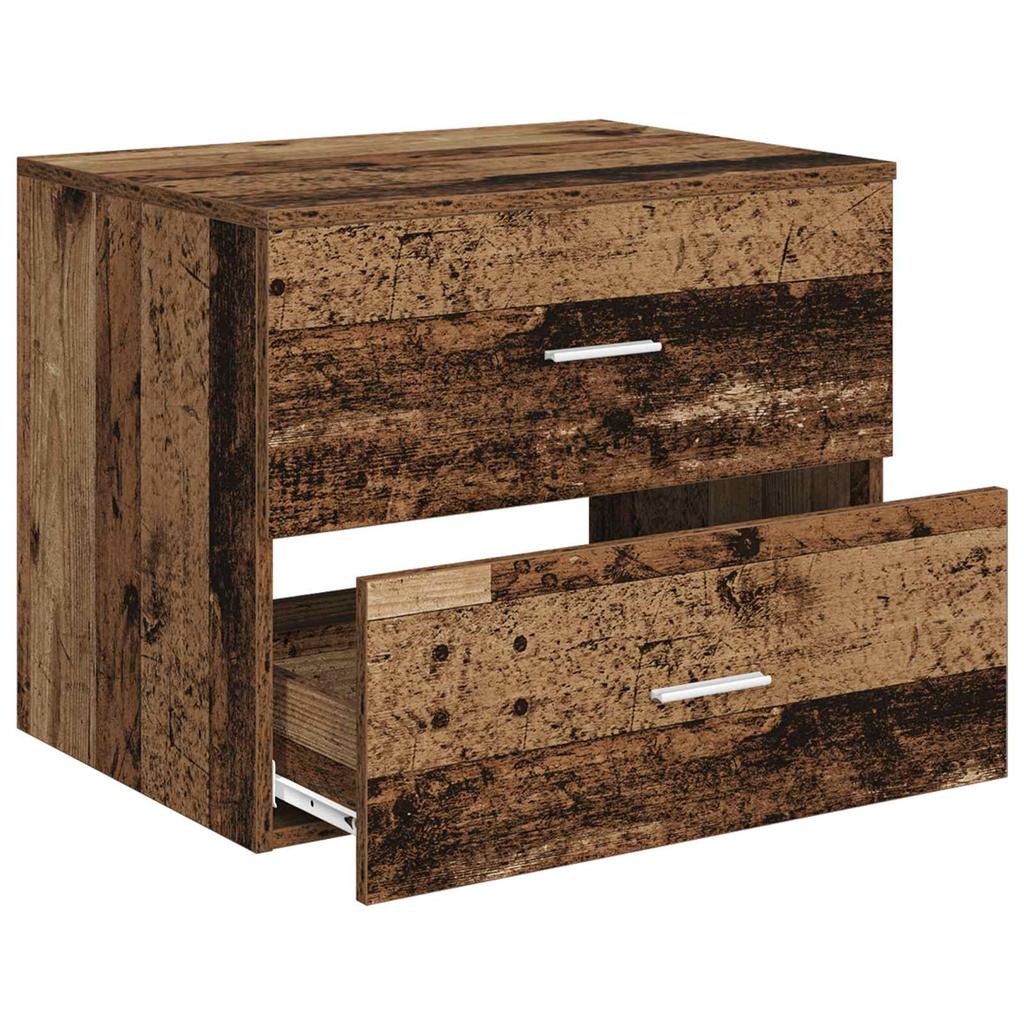 Wall Mounted Bathroom Storage Cabinet Reclaimed Wood Look 62.5 x 44.5 x 50 cm