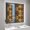 Retro Flower Stained Glass Window Film Removable Bathroom Window Film Window Decals Static Clings