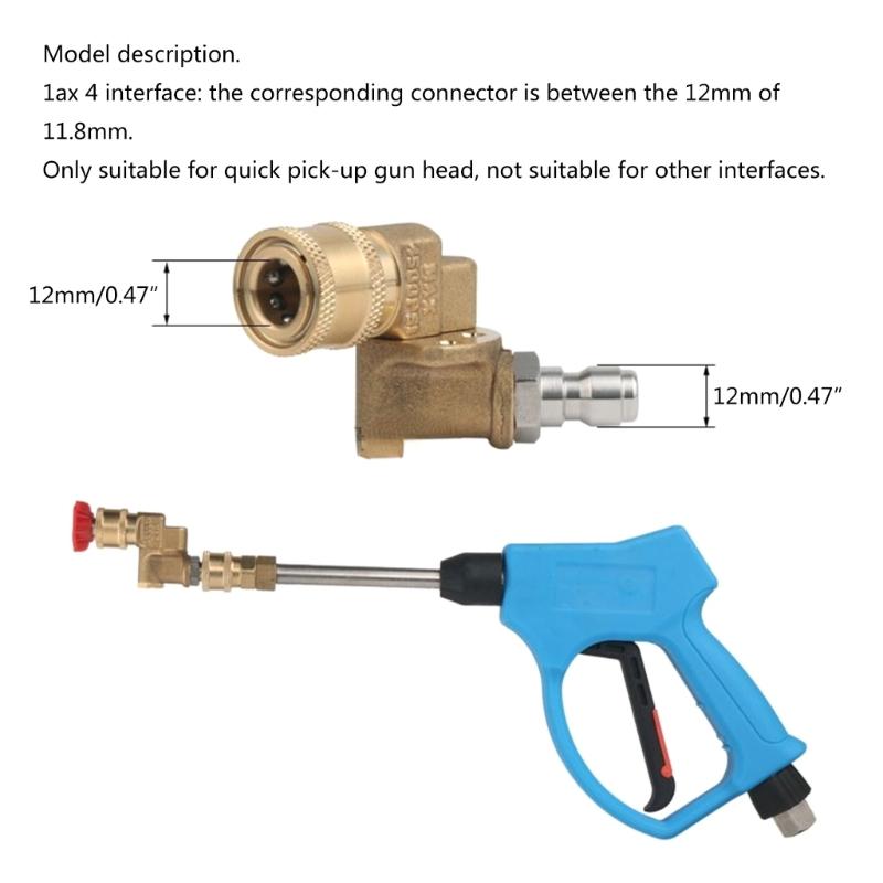 Pressure Washer Spray Nozzle Cleaning Hard To Reach Area Quick Connecting 360 Degree Pivoting Coupler Cleaning Connector