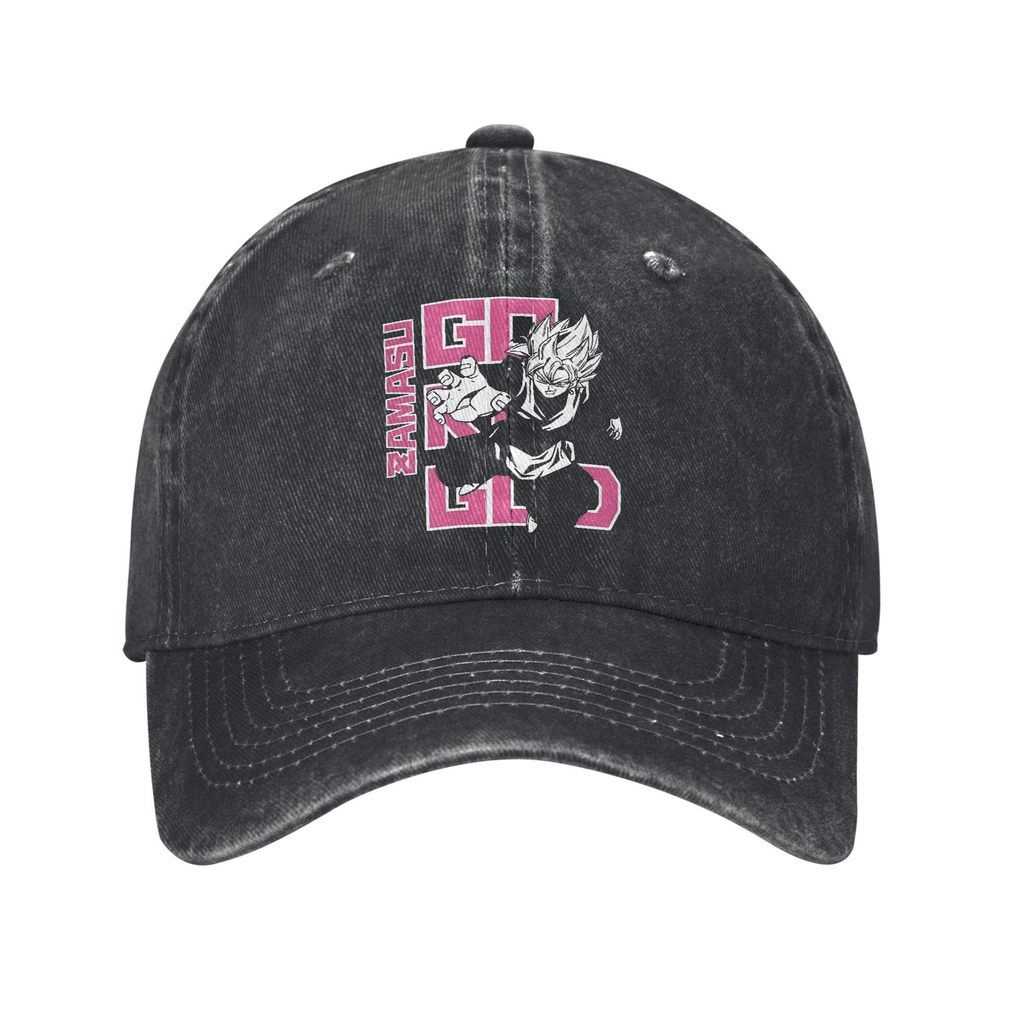

Dragon Ball Black Goku Baseball Caps Retro Distressed Denim Headwear for Men Women Outdoor Summer Adjustable Fit Hats Cap One Size чёрный