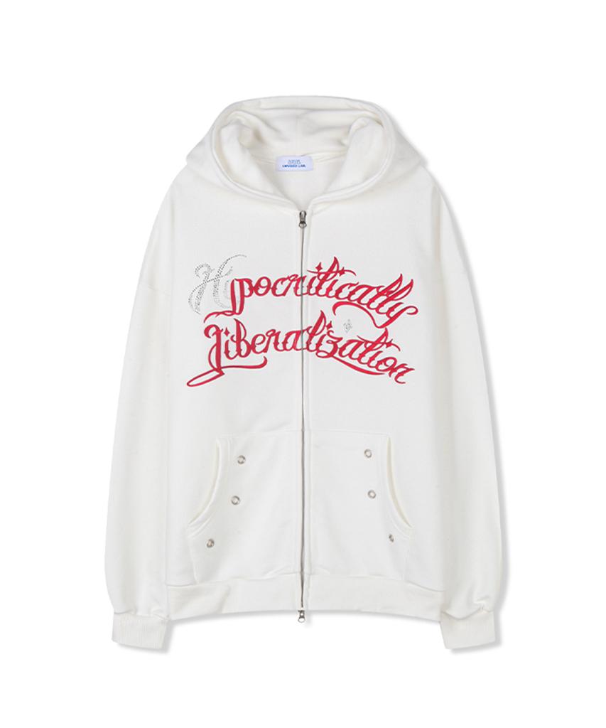 Unusedlab H-Hotfix Zip-Up Hoodie [Ivory]