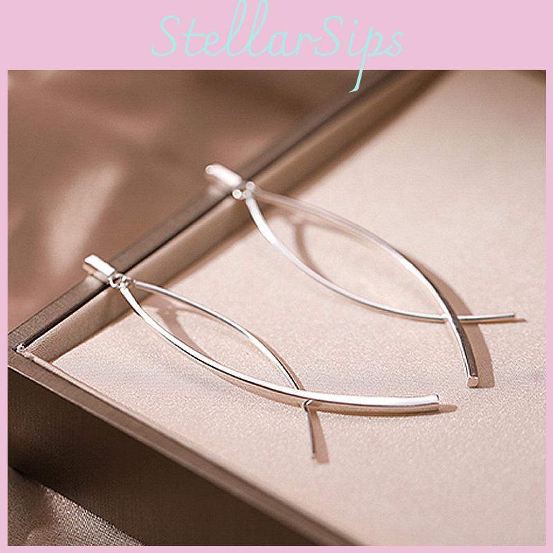 Chic Crossed Line Earrings Japanese Influence Sweet And Individual Charming