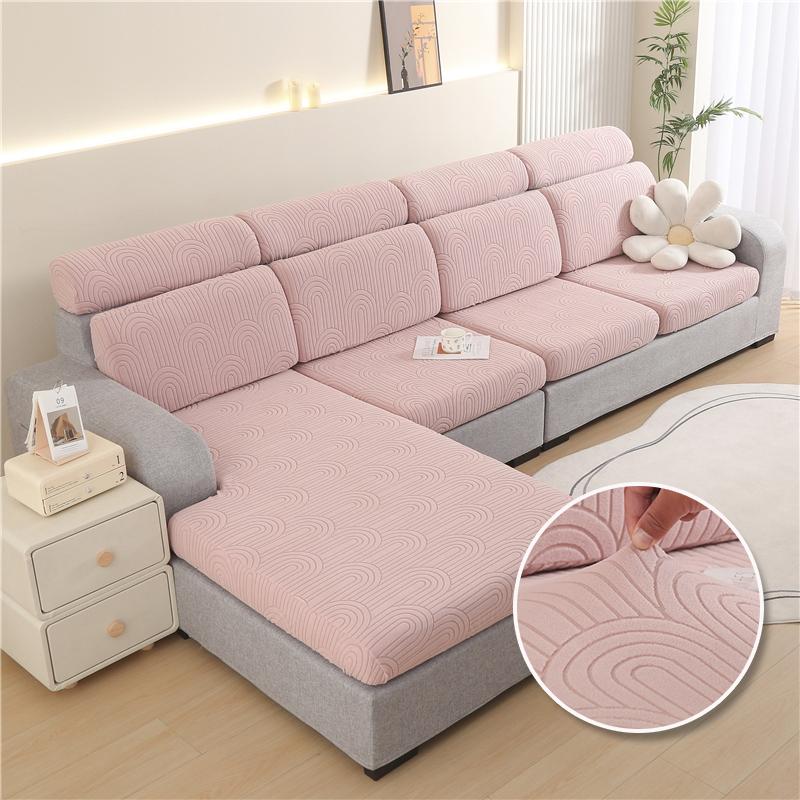 

Thick Cushion Cover Wave Pattern Jacquard Sofa Seat Cover for Living Room L-Shaped Corner Sofa Backrest Sofa Protector 50x65cm