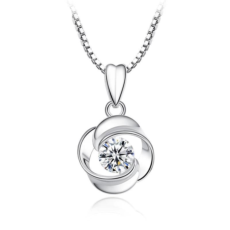 

925 Sterling Silver Necklace Pendant Zircon High Quality Chain For Women Luxury Fashion Wedding Engagement Jewelry Party Gifts