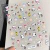 Trendy Snoopy 3D Embossed Cartoon Stickers for Nails, Journaling, Water Bottles, and Phones
