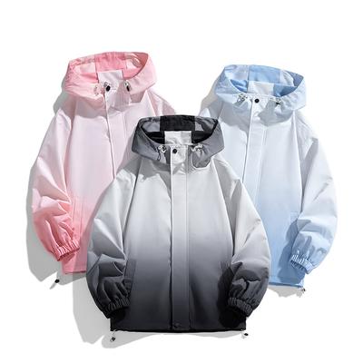 Frühling und Herbst Neue Kapuzenjacke Herren Gradient Trendmarke Outdoor Wasserdicht und Winddicht