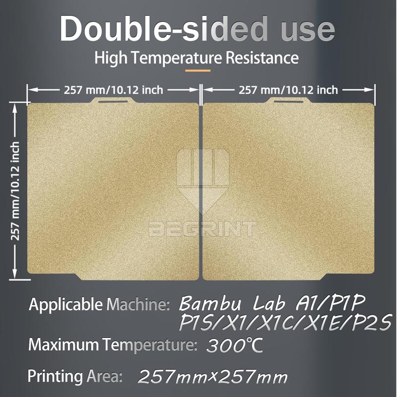257x257mm Bauplatte Für Bambu Lab X2D Federstahlblech Verbesserte Druckplatte Für Bambulab P2S A1 X1 X1C P1 P1S 3D-Drucker