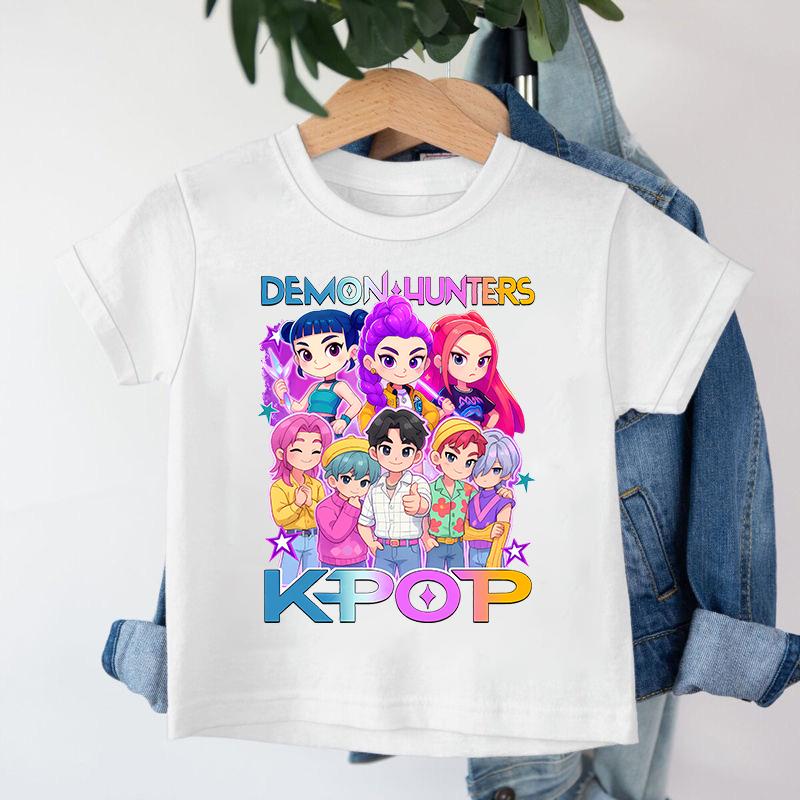 Neu 2026 KPop Dämonenjäger Saja Boys Cartoon Jungen T-Shirt Rundhals Print Mode Lässiges Top Kinder T-Shirt Kinderkleidung