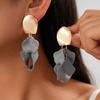 Personalized acrylic irregular pleated flower silver needle earrings unique earrings