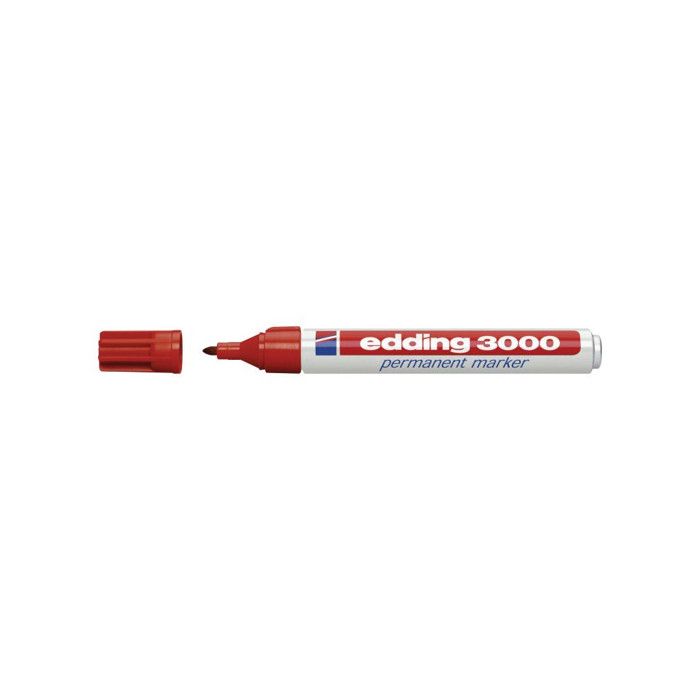 Permanentmarker - Edding - 4-3000002 - Rot - Rundspitze - 3 mm x 1.5 mm