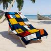 Mondrian Geometric Beach Towel Single Sided 2D Print Quick Dry Microfiber Towel for Beach Pool Bath Modern Art Aesthetic Vibe