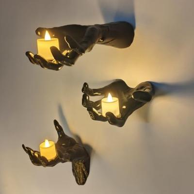 Christmas Decorations, Wall Mounted Creepy Hands, Life-size Horror Hands for Gothic Wall Decoration To Place Candles