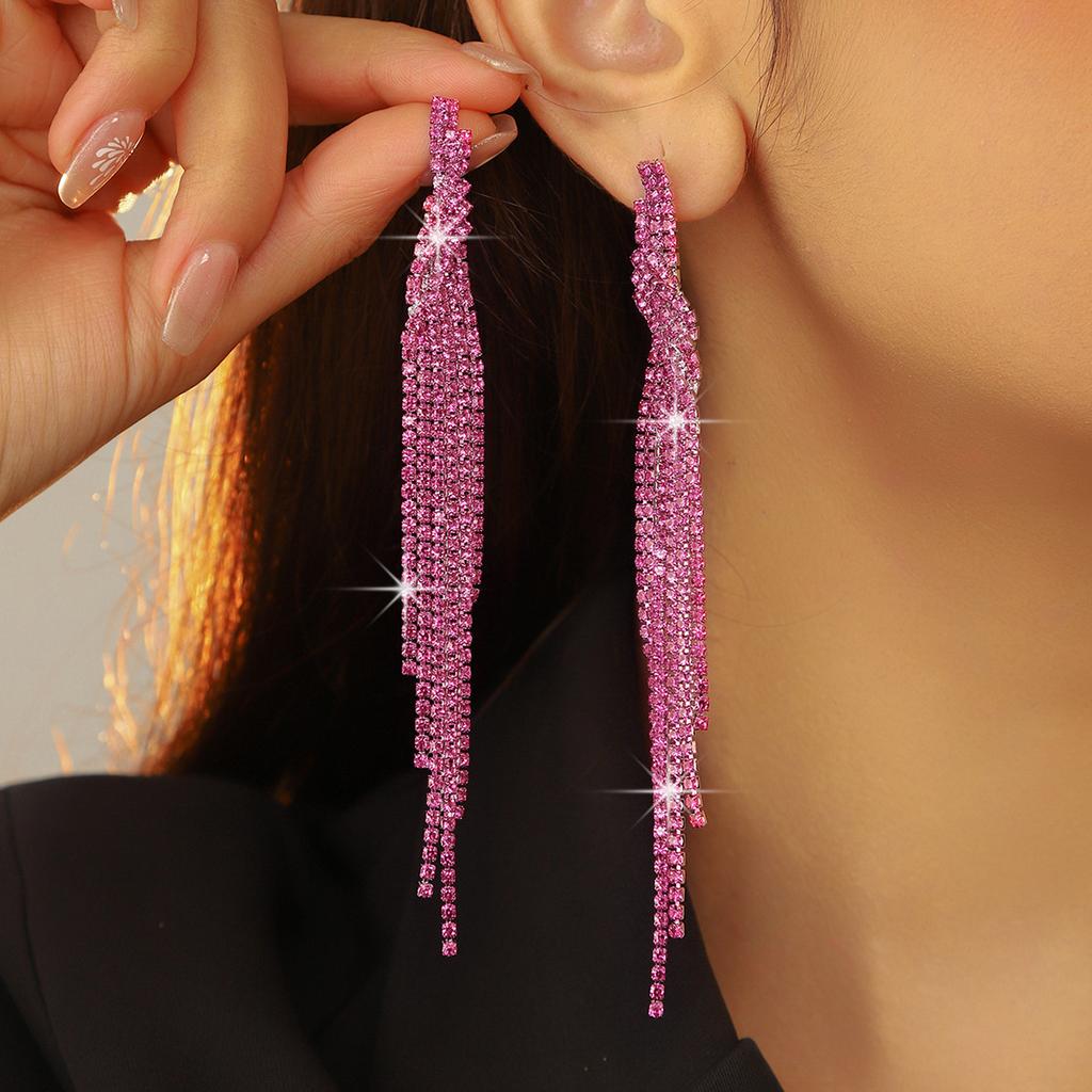 Fashion Versatile Super Flash Long Fringed Earrings