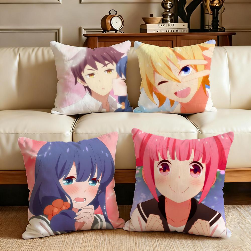 Romance Tsuredure Children Cushion Cover Cushion Cover Set 4Pcs 50x50 45x45 40x40 Pillowcase Decorative Sofa Home Decor