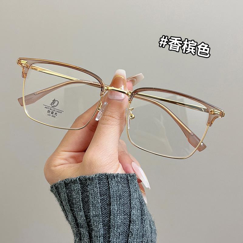 

Rectangle Shape For Gents Eye Glasses Semi-rimless Blue Light Blocking Eye Glasses for For Women TR90 Material Material Glasses Man