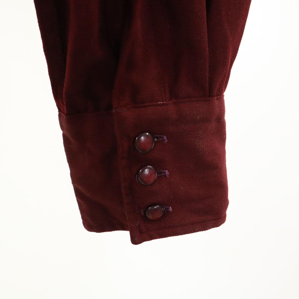 H BAR C 60s Wool Vintage Long Sleeve Shirt Wine-red Men's Used