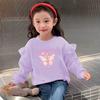Girls Spring Cartoon Print Sweatshirt Stylish Long Sleeve Top For Kids Fashionable Outerwear