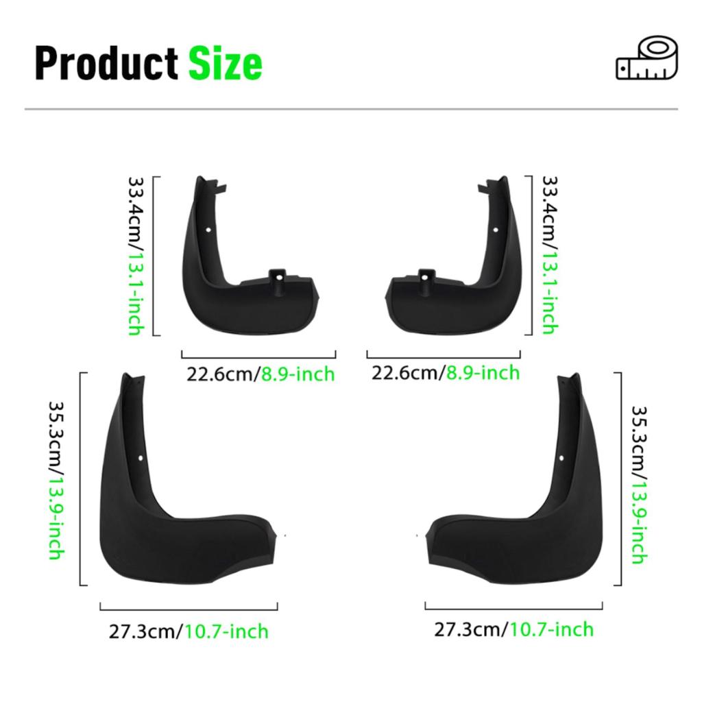 4PCS Car Mud flaps Splash Guards Mudguards Car Mud Flaps Compatible with Mini Countryman F60 2017 2018 2019