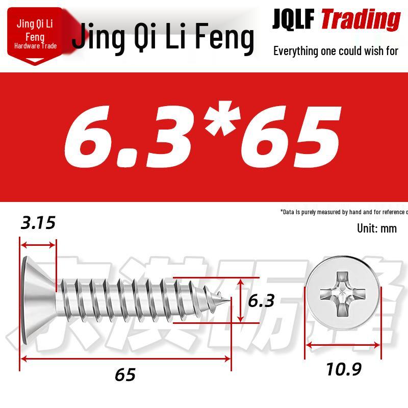 304 Stainless Steel Countersunk Self-Tapping Screw for Furniture & Outdoor Construction (GB/T 846)
