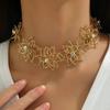 Temperament Fashion Super Immortal Flower Pendant Necklace Female Niche Design Sense Hollow Light Luxury Clavicle Chain