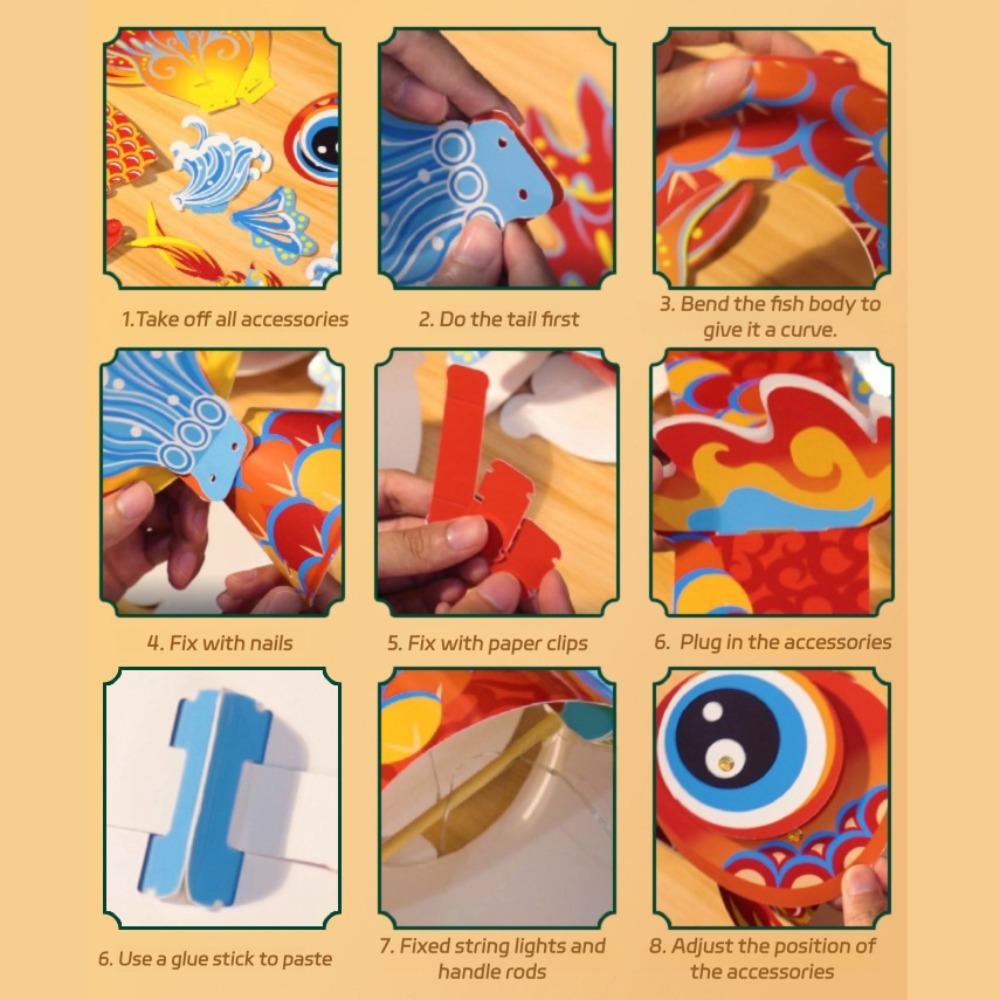 Flying Dragon Lantern Material Package Mid-Autumn Festival Koi Lantern  Lantern Festival