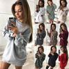 Stylish Women's Oversized Hoodie Dress Long Pullover Sweatshirt For Winter Wear