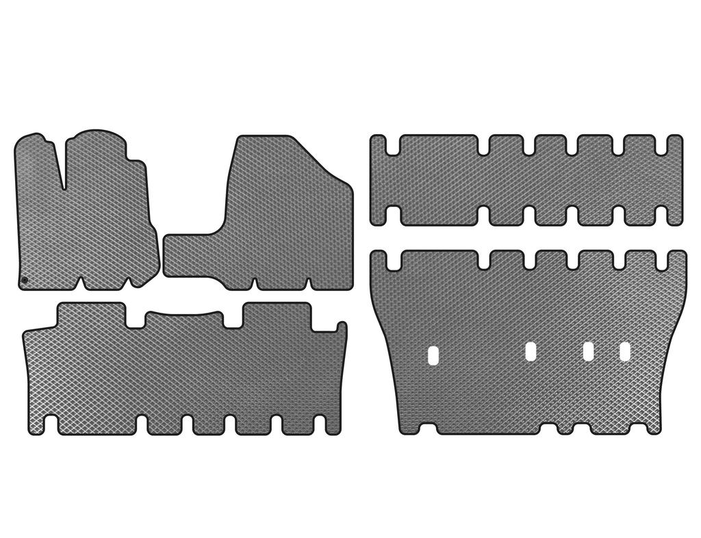 Коврики EVA (3 ряда, Серый) для Toyota Sienna 2003-2009 гг