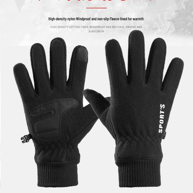 Unisex Winter Fleece Gloves: Windproof, Touchscreen-Compatible for Cycling, Sports, and Skiing