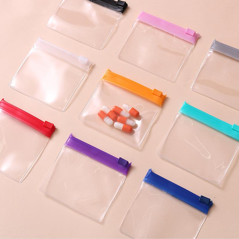 10 Pieces Reusable Zipper Pill Bags Medicine Storage Bags Translucent Self-Sealing Travel Bags Medicine Dispensing Storage Bags