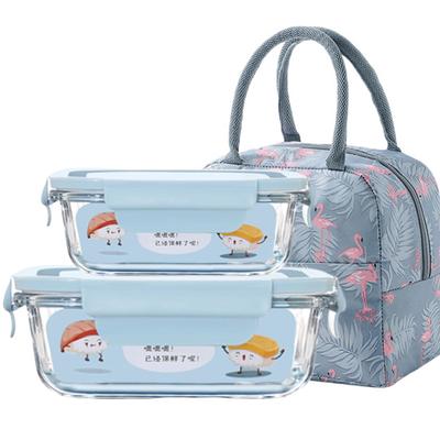 2Pcs Insulated Lunch Box with Hidden Exhaust Hole Silicone Sealing Ring Thermal Bag High