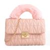 Plush Portable Small Square Bag, Fresh, Sweet and Fashionable Small Handbag.