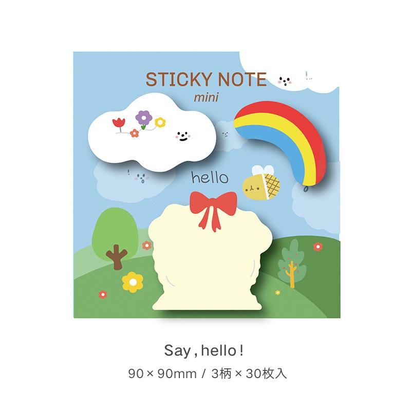 Childhood Sticky Notes Korean Version of Different Shape Combination Sticky Notes N Times Posted Cute Cartoon Material Paper