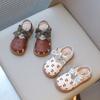 Children Sandals Girls Flower Embroidery Princess Sandals  Fashion New Soft Sole Casual Shoes Size 22-31