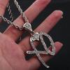 1 Stück Herren-Streetwear-Schmuckaccessoires, exquisite Halskette mit Anhänger aus weißem Zirkonia