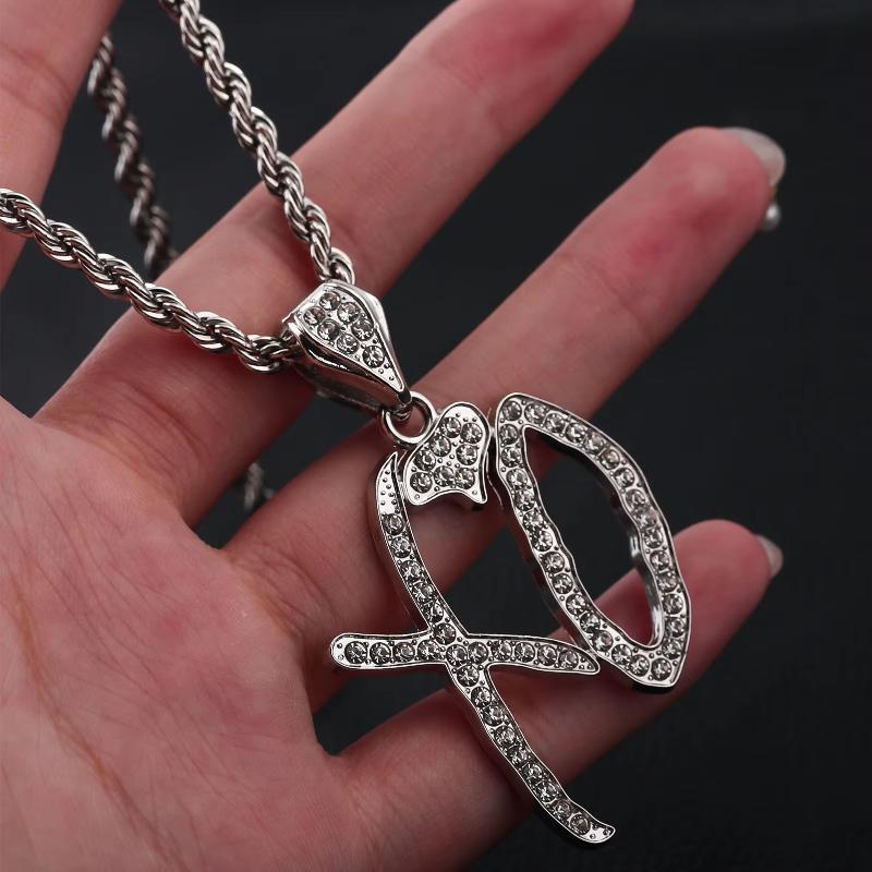 1 Stück Herren-Streetwear-Schmuckaccessoires, exquisite Halskette mit Anhänger aus weißem Zirkonia