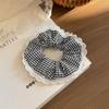 Lace Check Bow Hair Ring Female Cute Sweet Balls Scrunchie Vintage Gentle Hair Accessories