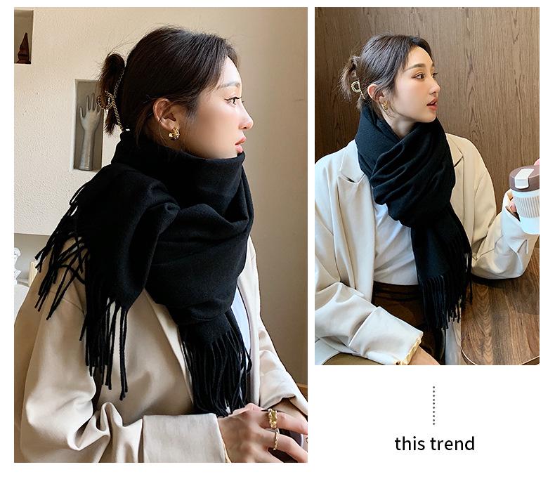 2024 Soft Imitation Cashmere Scarf: Women's Autumn-Winter Korean Style Warm Neck Warmer - Couple's Cold Protection Long Shawl.