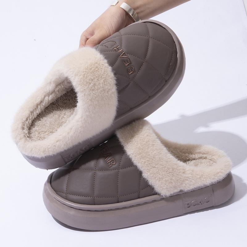 

Мужские хлопковые тапочки, зимняя сумка, для дома, теплые и нескользящие для пар, водонепроницаемые туфли на платформе из хлопка для женщин 44-45 [Recommended 43-44 foot wear]