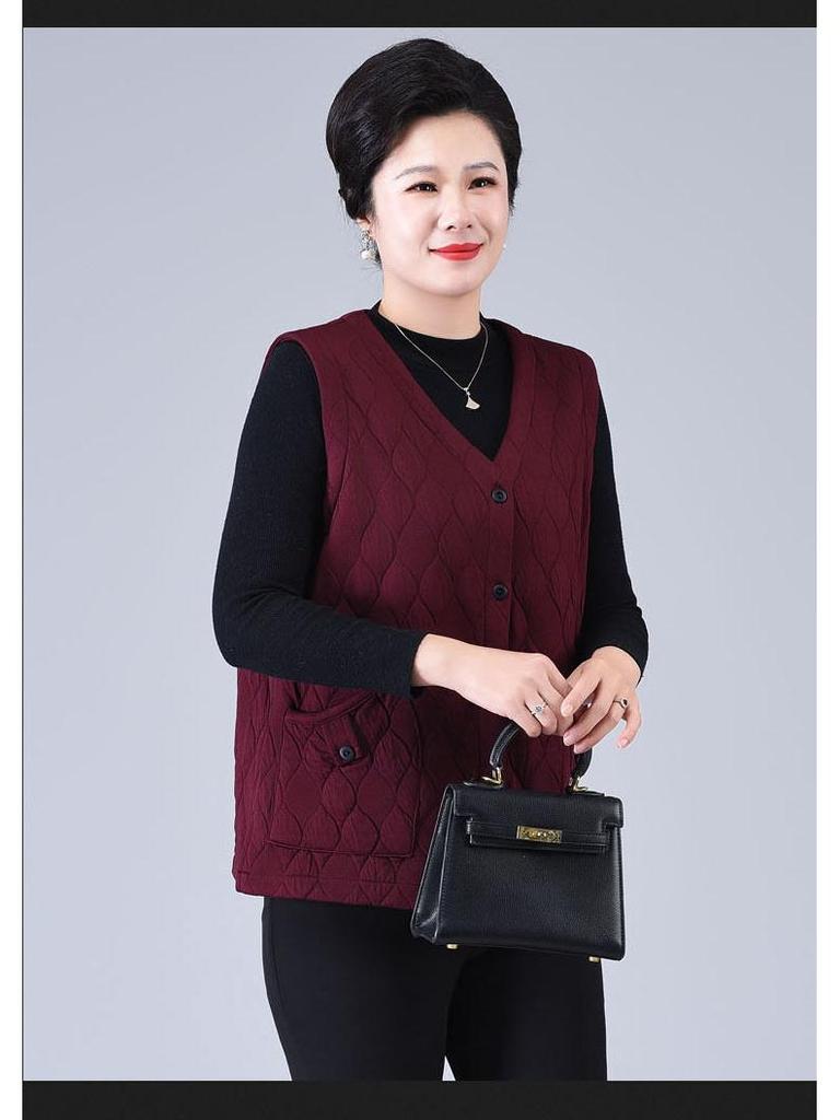 Gilet Lâche Grande Taille Mode Printemps pour Femmes d'Âge Moyen et Âgées