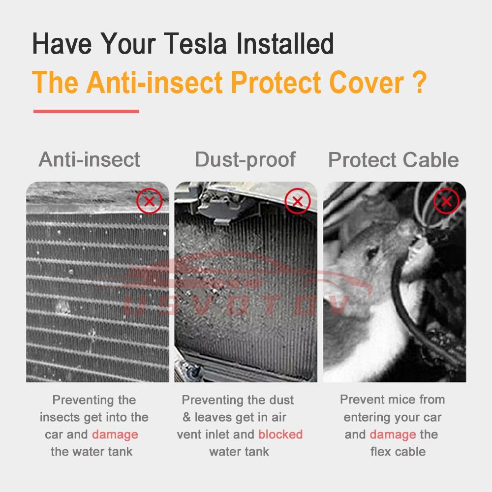 For Tesla Model 3 Highland 2026 Lower Bumper Anti Insect Net Anti Dust Proof Inner Vent Grille Cover Insect-proof Front Cover