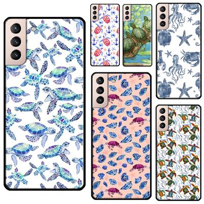 Funda de teléfono pintada de tortugas lindas para Samsung Galaxy S21 S22 Ultra Note 20 S8 S9 S10 Note 10 Plus S20 FE Fundas