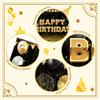 Black Gold Happy Birthday Backdrop Banner Glitter Black Gold Theme Photography Photo Prop Background Decor for Men Women Boys Girls Celebration